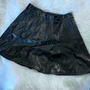 H&M Divided Vegan Leather Mini Skirt Size 4 EUC Faux Leather Skater Skirt